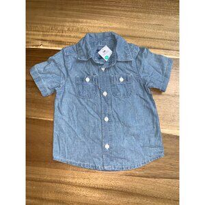 OshKosh B'gosh Baby Boys Chambray Shirt Denim Button-Down Short Sleeves 12M